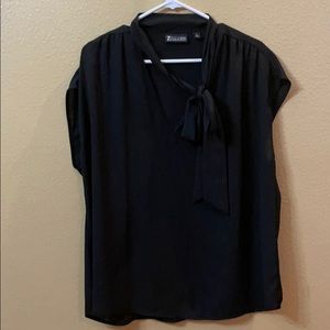 black cut blouse